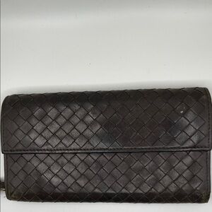 Bottega Veneta Dark Brown Woven Clutch